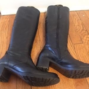 High Leather Boots with Heel